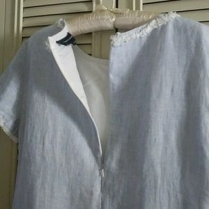 french curve linen dress